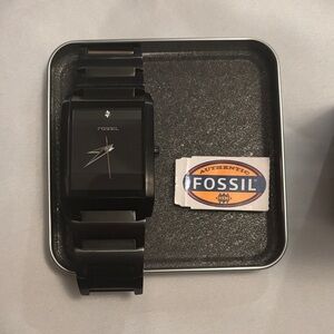 Fossil Black Square Dial Watch